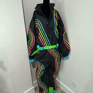 Tipsy Elves Black Multicolor Ski Suit